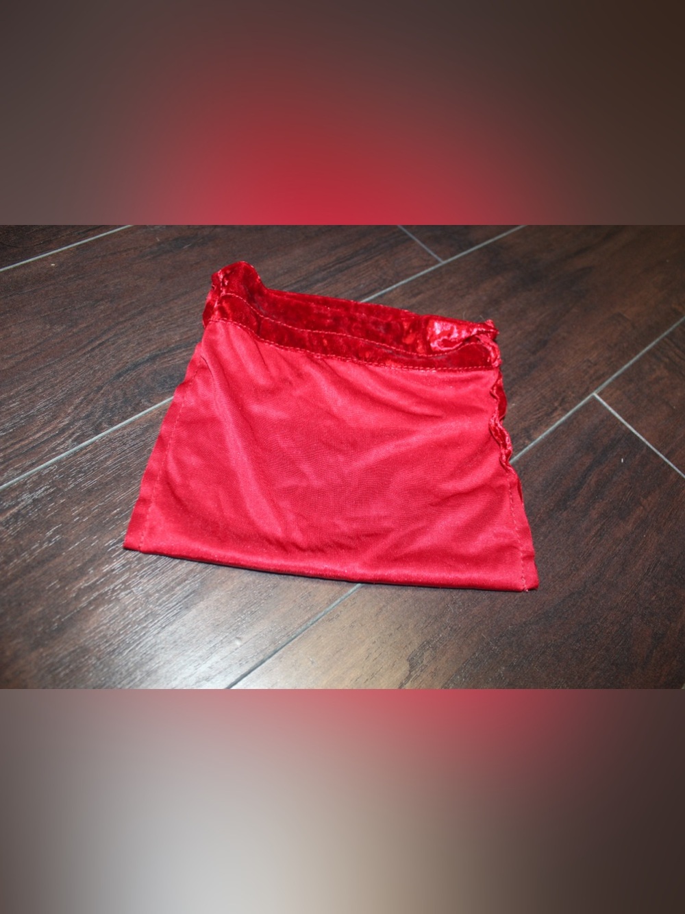 Red Velvet Drawstring Pouch - Picture 3 of 5